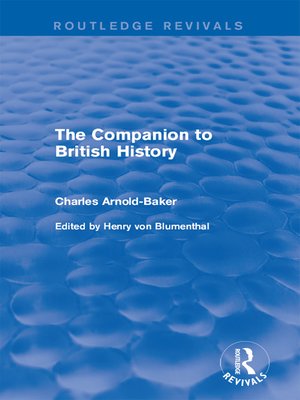 cover image of The Companion to British History